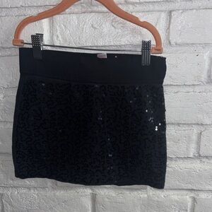 Black Sequin Mini Skirt Girls Size 8